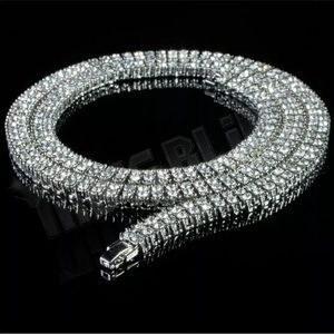 14K White Gold Lab Diamond Chain Tennis Necklace